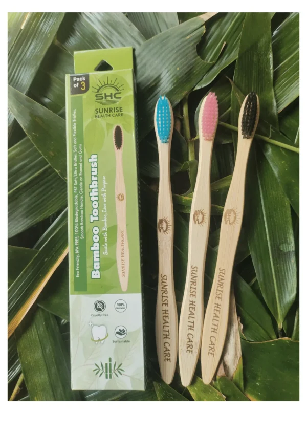 SUNRISE HEALTH CARE prod image-03 Bamboo Toothbrush Set (Pack of 3)